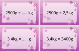 100 fiszek z zamiany jednostek masy - do samodzielnego wydruku