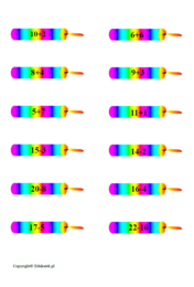 Matematyczne urodziny (dodawanie i odejmowanie) – gra matematyczna