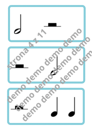 Muzyka. Karty do nauki wartości rytmicznych i ćwiczeń praktycznych. Metrum 4/4.