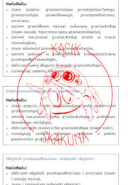 MATEMATYKA KL.7: NaCoBeZu (Zeszyt OK) - gotowe wklejki do zeszytu z możliwością zaznaczania przez uczniów poziomu zrozumienia danego zagadnienia