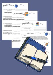 E8 writing My backpack, My area, My bedroom/ There is/ There are/Present  simple/ Past simple/ Future simple