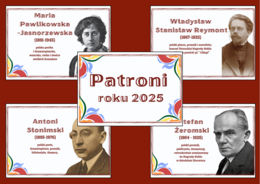 PATRONI ROKU 2025 – gazetka – biblioteka – język polski – 11 stron – wersja 4