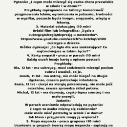 Scenariusze edukacja zdrowotna klasa 6 część 1 (lekcje 1-16) na podstawie programu nauczania proponowanego przez MEN HOLISTYCZNA EDUKACJA PROZDROWOTNA W SZKOLE PODSTAWOWEJ – CIAŁO, UMYSŁ, DUCH. Program nauczania edukacji zdrowotnej dla klas IV-VIII szkoł