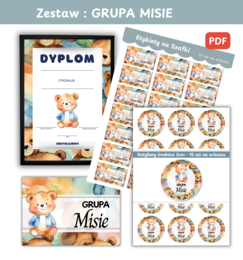 Zestawy grafik do własnego wydruku dla grup przedszkolnych GRUPA MISIE