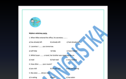 Present Simple, Present Continuous, Future Simple, Present Perfect, Past Simple, Past Perfect, Past Continuous- test wyboru