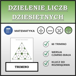 Trimino - Dzielenie liczb dziesiętnych | matematyka