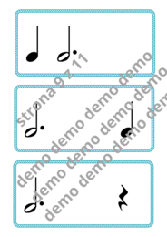 Muzyka. Karty do nauki wartości rytmicznych i ćwiczeń praktycznych. Metrum 4/4.