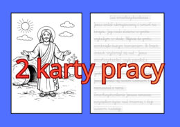 Zmartwychwstanie - kolorowanka i notatka - pisanie po śladzie