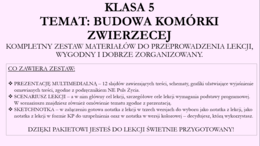 Budowa komórki zwierzęcej - klasa 5 - pakiet