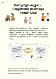 Karty Sytuacyjne -  Reagowanie na emocje innych ludzi
