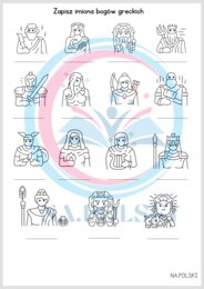 Bogowie greccy - graficzna karta pracy