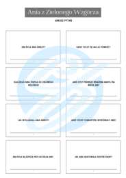 Ania z Zielonego Wzgórza – Pytania i Odpowiedzi | Interaktywne karty do lektury