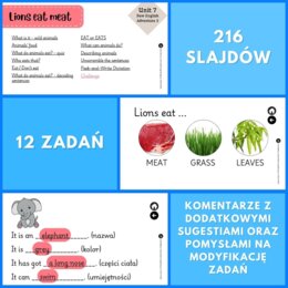 Prezentacja New English Adventure 3 – Unit 7 Lions eat meat