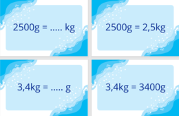 100 fiszek z zamiany jednostek masy - do samodzielnego wydruku