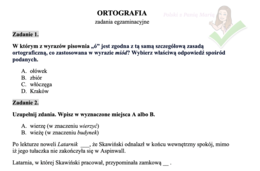Ortografia - zadania egzaminacyjne