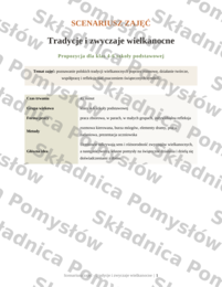 Pakiet: WIELKANOC - scenariusz zajęć (klasy 4-8) + kolorowanka XXL (6xA4) + miniatura A4; plakat; dekoracja; gazetka; karta pracy; godzina wychowawcza