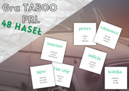 Autorska gra edukacyjna Taboo PRL. - 48 haseł. Idealna na lekcje i w domu!/Grywalizacja