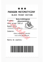 ⭐53 PARAGONY MATEMATYCZNE – BLACK FRIDAY EDITION (różne poziomy trudności / podwójne rabaty/ zamiast kartkówki)