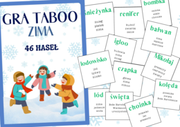 TABOO ZIMA - Gra edukacyjna | Świąteczne słowa | 46 haseł dla klas 4-8, świetna zabawa