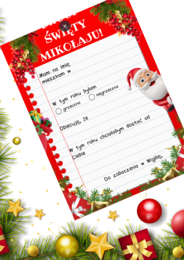 List do św. Mikołaja - wersja dla dziewczynki i chłopca