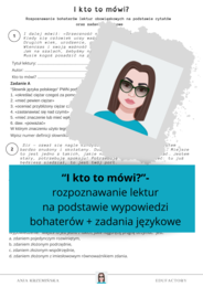 "I kto to mówi?" - rozpoznawanie lektur na podstawie wypowiedzi bohaterów + zadania językowe