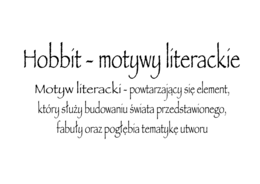 Karta pracy - Hobbit - Motywy literackie