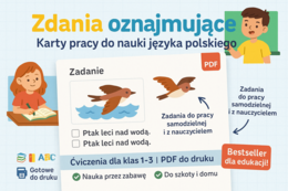 Zdania oznajmujące. Karta pracy. Sprawdzian