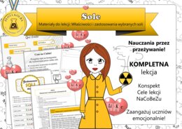 Chemia Klasa 8. Sole. Właściwości i zastosowania wybranych soli. Nauczanie przez przeżywanie. Konspekt lekcji fabularnej wraz z wszystkimi niezbędnymi materiałami. Bajkowa chemia.