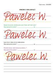 CZĘŚCI MOWY: rzczownik, czasownik, przymiotnik, przysłówek, liczebnik, spójnik, wykrzyknik, przyimek - ZAGADKI + odpowiedzi