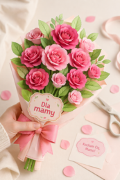 Wycinanka „Bukiet róż dla mamy”