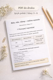 Róża, róże, różany – rodzina wyrazów [Karta pracy]