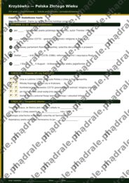 KARTA PRACY "POLSKA ZŁOTEGO WIEKU" + KRZYŻÓWKA + KLUCZ ODPOWIEDZI