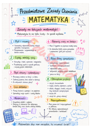 Przedmiotowe Zasady Oceniania z matematyki – wklejki dla uczniów