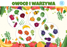 Ćwiczę pisanie cyferek. Owocowo-warzywne dobble