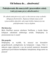 "Od bobasa do... absolwenta!"- scenariusz pożegnania uczniów szkoły podstawowej / ponadpodstawowej