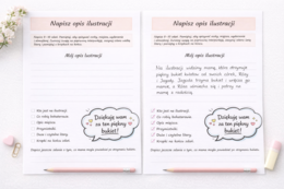 Mama dostaje bukiet - opis ilustracji [Karta pracy]