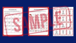 Christmas Games & Activities – Zestaw 35 stron świątecznych materiałów SP 4–6 | Vocabulary, Grammar A1–A2 (odmiana to be, There is / There are, have got / has got, Present Simple, Present Continuous), Reading, Speaking, TABOO, Boardgame, Worksheets i WIĘ