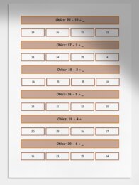 Odejmowanie w zakresie do 20. Karta pracy. Sprawdzian