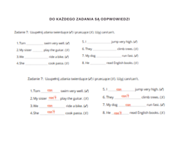 Together dla klasy 4 Unit 6 Dodatkowe materiały, Gramatyka, Słownictwo, Komunikacja, Karty pracy, ćwiczenia, zadania, nazwy umiejętności, czasownik can