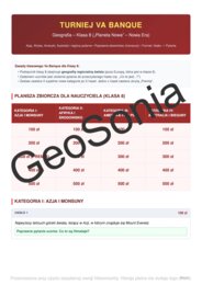 Gra Va Banque geografia klasa 8