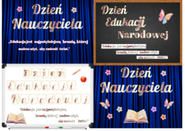 Dzień Edukacji Narodowej, Dzień Nauczyciela, Napis, girlanda, gazetka, uroczystość, apel, karteczki na upominki.