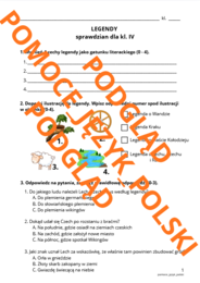 Legendy / sprawdzian z legend dla kl. 4