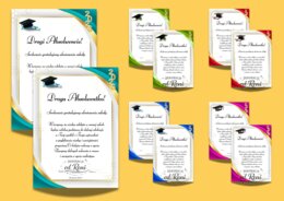 Dyplom ukończenia szkoły – A4 | PDF do druku | Absolwent / Absolwentka | 5 kolorów