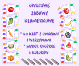 Owocowe zabawy klamerkowe KOLORY