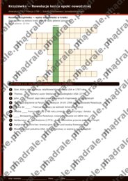 Krzyżówka „Rewolucje końca epoki nowożytnej” + klucz odpowiedzi