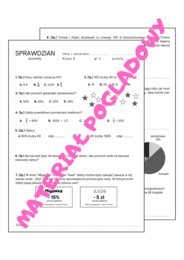 Sprawdzian/karta pracy - procenty. Klasa 6.