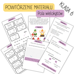 POLA WIELOKĄTÓW - powtórzenie wiadomości - KLASA 6. (Znajdź krasnala)