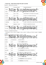 Karta Pracy When Words Change Their Jobs - Zero derivation B2