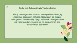 BOHATERKI LEKTUR 4-6 – KIM JESTEM? prezentacja – 24 slajdy – Dzień Kobiet – egzamin – powtórka + odpowiedzi