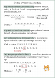 Średnia arytmetyczna i mediana - notatka